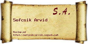 Sefcsik Arvid névjegykártya